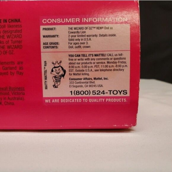 Ken as Cowardly Lion Doll Barbie 1999 the Wizard of Oz - Picture 5 of 7